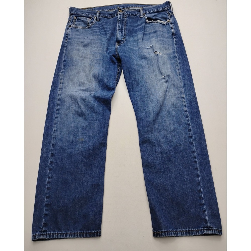 Levi's 569 Jeans Mens 36x30 Loose Straight Blue Denim Distressed